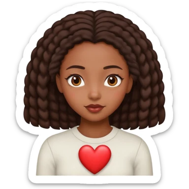 Black girl deeply in love head tilt heart eyes sticker