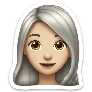 White Girl with long black hair and dimples sticker