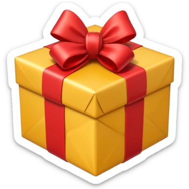 Emoji of a Gift in diagonal view sticker