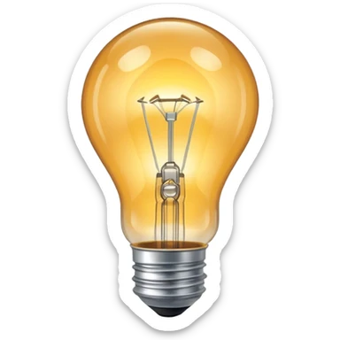 shining lamp bulb sticker