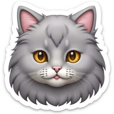 Gato gris peludo  sticker