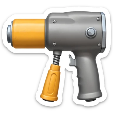 Pneumatic hammer swinging and dust cloud sticker