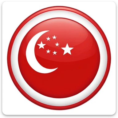 Singapore flag, round emoji style sticker