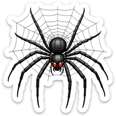 Spider on cobweb sticker