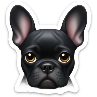 black french bulldog with a floppy ear sticker