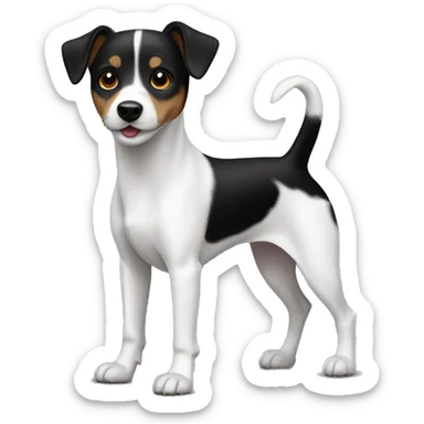 Black dog Jack Russell Terrier full body sticker