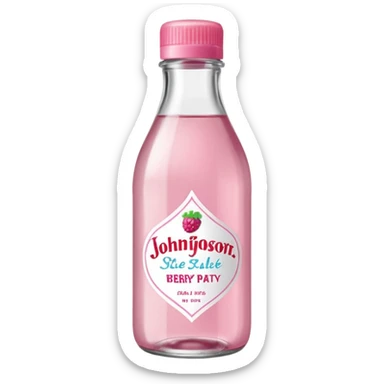 realistic Johnson and Johnson style bottle pink cap pink label clear bottle with aint no party like a berry party written on the logo with diddy logo sticker
