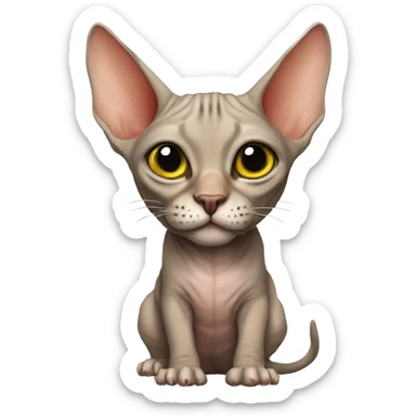 Sphynx-cat wearing dinosaur costume  sticker
