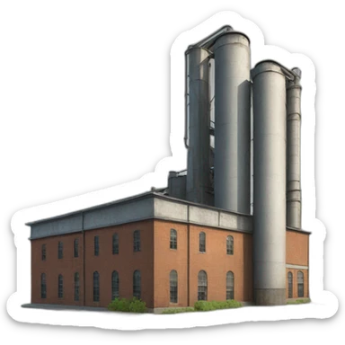 old factory building sticker