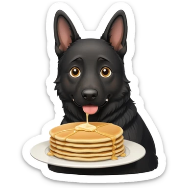  black German shepherd with droopy ears with oancakes sticker