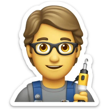 electrician holding a voltage tester sticker