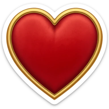 heart with a velvet texture and gold trim sticker