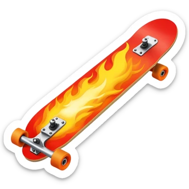 a burning skateboard sticker