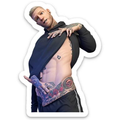male portrait with tattoos sticker