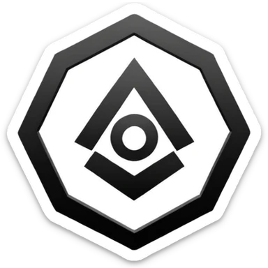 Create an emoji in which it is representing AI logo similarly like the logo of Chat GPT ,Gemini but different completely different and very professional not simple and try to make it in black and white colour sticker