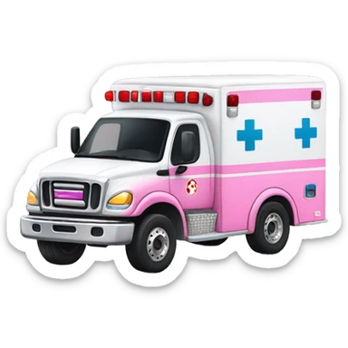 Full pink ambulance truck with glitter  sticker