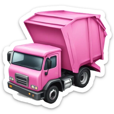 Pink rubbish truck sticker