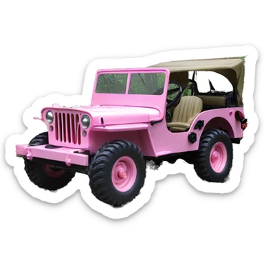 1/10 size jungle tour 1942 Willy’s pearly pink cj  jeep with installed winch  sticker