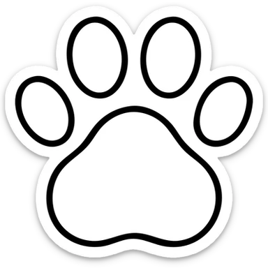 Simple pawprint with pads, animal paw print sticker
