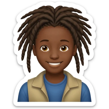 an african teen with short dreadblocks sticker