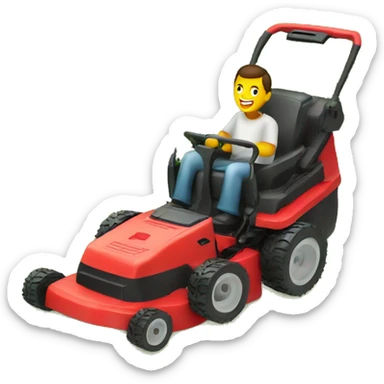 Red battey powered lawn mower sticker