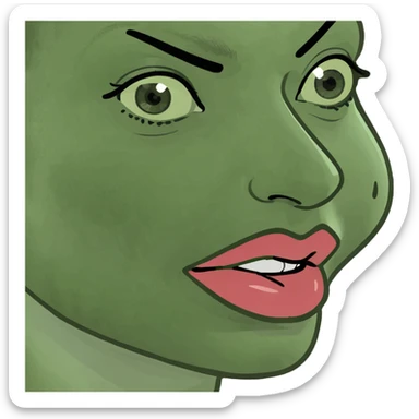 Maleficent puckering lips sticker