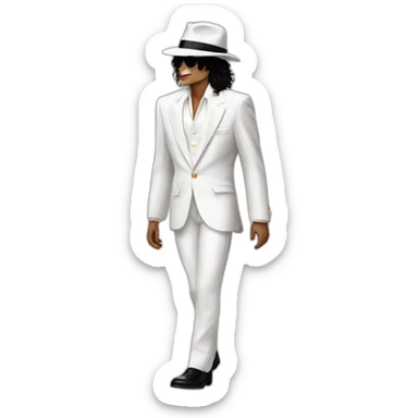Michael jackson white suit moonwalk sticker