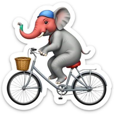 un éléphant à vélo sticker