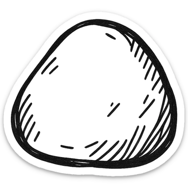 hand-drawn stone, sketchy lines, rough texture, black and white, hand drawn icon style sticker