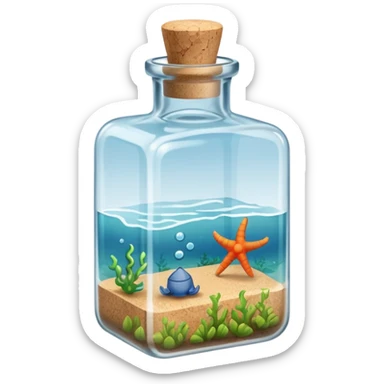A sea Message Bottle, square sticker