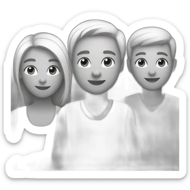 group friends males females icon colorless sticker