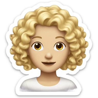 Curly blonde hair white lady  sticker