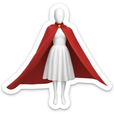 faceless white mannequin flying red cape without hood sticker