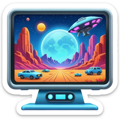 big screen with a movie sticker