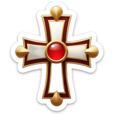 Cross of the Order of the Holy Sepulchre un red with little cross in sticker