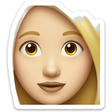 smiling girl with long hair and plump lips sticker