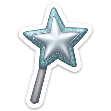 Silver sparkly star wand  sticker