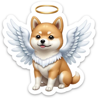 Shiba inu with angel wings  sticker