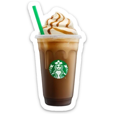Starbuck ice coffee with ice cubes sticker