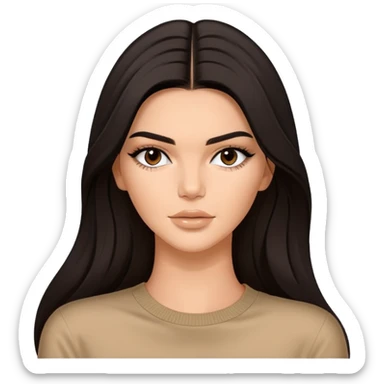 Kendall Jenner, fashion model, long dark hair sticker