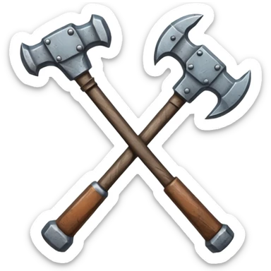 Crossed shipyard hammers sticker