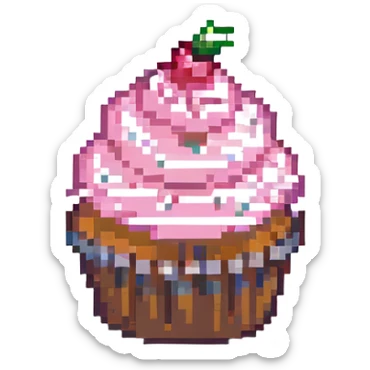 cupcake with pink icing sticker