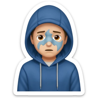 mach mir einen gestressten jungen typen in hoodie der nicht glücklihc aussieht sticker