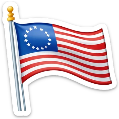 Flag with two red and white stripes, and thick blue and green stripes  sticker