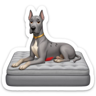 Gray Great Dane on king size mattress sticker