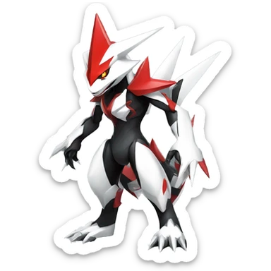  Cool Edgy Futuristic Black White Red Zangoose-Digimon-Mecha full body sticker