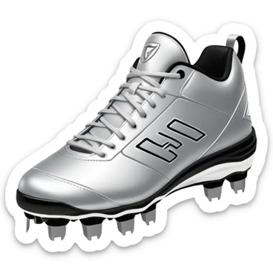 Silver Women's Elite Metal Softball Cleats with Pitching Toe sticker
