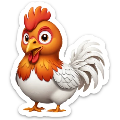 Heihei the rooster from Moana, silly chicken with big eyes sticker
