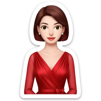 Anne Hathaway in red dress sticker