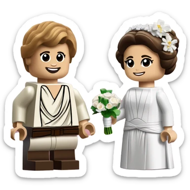 Lego Princess Leia and Anakin  Skywalker get married then have kids together.  sticker